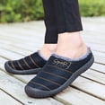 thumbnail image 7 of ZTTD Mens Slippers Warm Winter Flats Shoes for Mens Indoor House Slip On With Cotton Black, 7 of 7