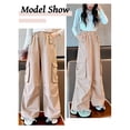 thumbnail image 6 of Happy Cherry Girls Hip Hop Pants Kids Wide Leg Cargo Trousers Baggy Trousers Summer Loose Pants Streetwear 6-7 Years, 6 of 7