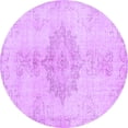 thumbnail image 1 of Ahgly Company Machine Washable Indoor Round Abstract Purple Contemporary Area Rugs, 3' Round, 1 of 4