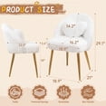 thumbnail image 6 of Hobooment Makeup Chair Comfy Vanity Stool for Bedroom, Living Room or Home Office Compact Accent Chair Small Office Chair with Plush Faux Fur Rabbit Hair, White, 6 of 9