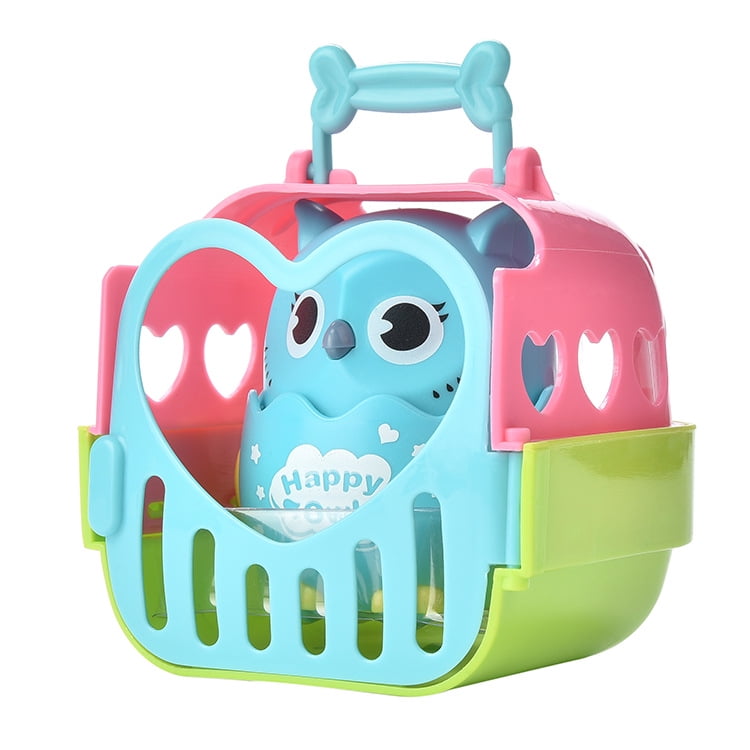 VONTER Baby Funny Owl Toy Pull Back Owl Toy with Push to Glide Cute Small and Portable Gift 360° Rotation Cute Owl Partner for Kids, Ages 3+ Years Old (Blue)