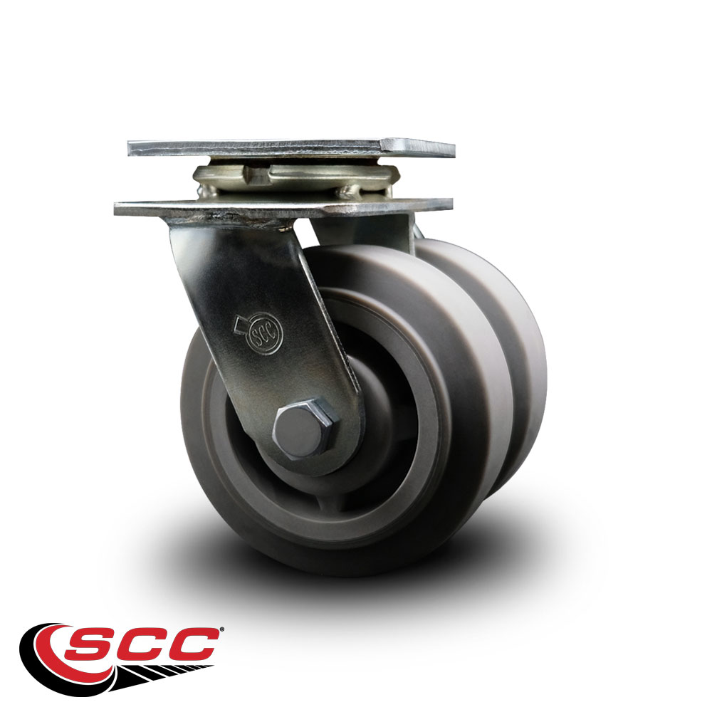 5 Inch Dual Thermoplastic Rubber Wheels Swivel Caster with Ball Bearing SCC