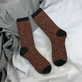 thumbnail image 5 of Logiee Dark Brown Glitter Print Adult Socks for Men & Women,Calf Socks, Ankle Socks,Boots Socks,Breathable Casual Sock,Unisex Crew Socks, 5 of 6