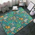 thumbnail image 3 of Shaggy Area Rug, Jungle Animals Rugs for Living Room Bedroom Non Slip Door Mat Indoor Carpet Machine Washable Nursery Home Decor Floor Mats for Entryway 60x39in, 3 of 5