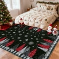 thumbnail image 4 of Haperlare 8'x10' Christmas Rug Snowflake Christmas Tree Floor Carpet, Washable Holiday Decorative Rug Non Slip Low Pile Indoor Mat for Living Room Bedroom Dining Room, Black, 4 of 8