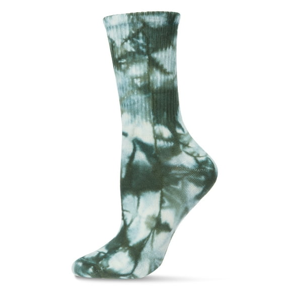MeMoi Women's Tie Dye Athletic Rib Cotton Blend Crew Socks - Womens - Female, 9-11, Rust