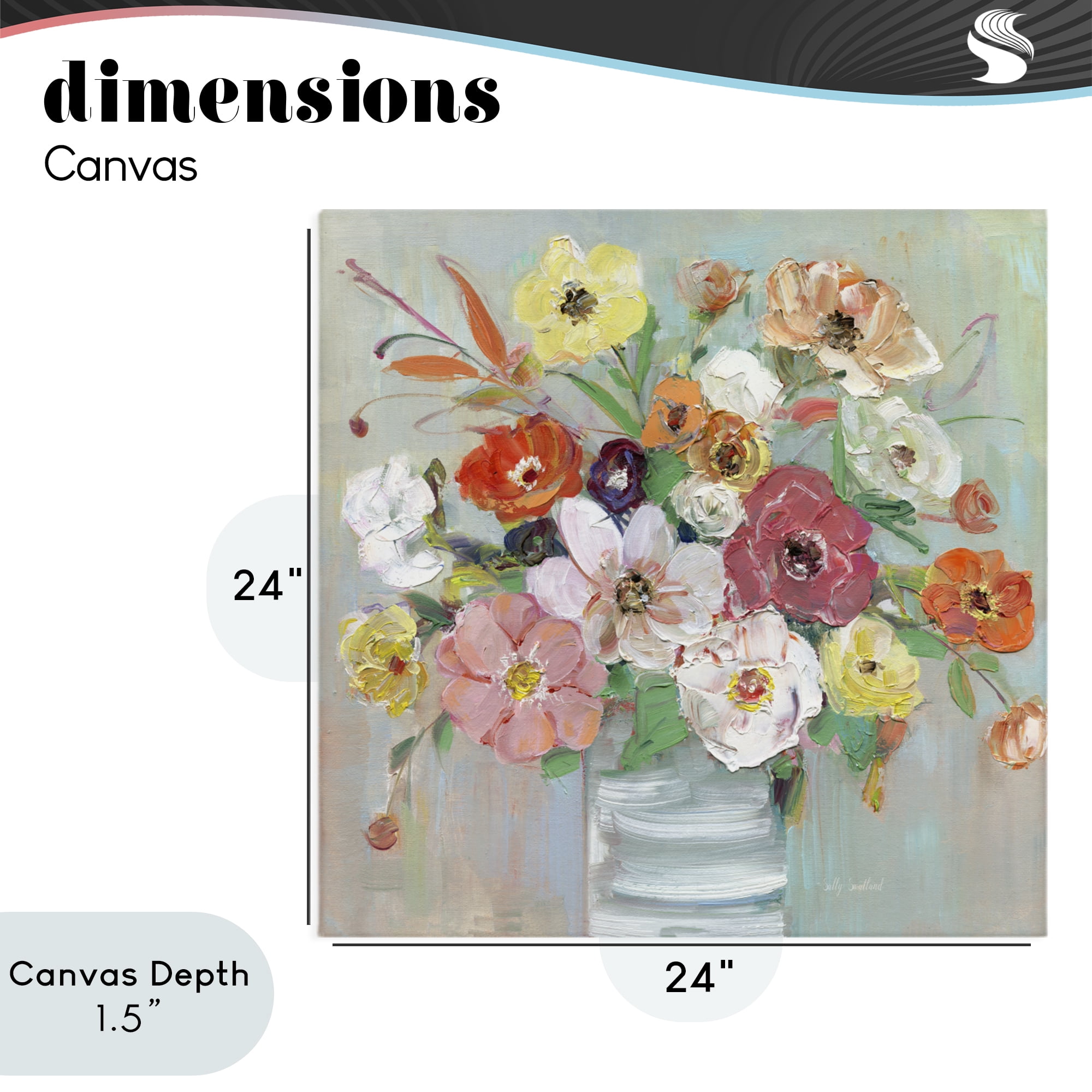 Stupell Industries Energetic Blossom Bouquet Canvas Wall Art, design by Sally Swatland