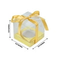 thumbnail image 3 of Efavormart 12 Pack | 3.5" Clear Metallic Gold Plastic Dessert Gift Boxes With Ribbon Tie, Disposable Cupcake Favor Boxes, 3 of 11