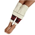 thumbnail image 4 of Plaid Fleece Pants for Women, Fall Winter Warm High Waist Leggings, Elastic Waist Workout Yoga Trousers, 4 of 9