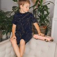 thumbnail image 4 of Fotbe Copper-Gold Gloss Outline Flower Pijama Estampada de 2 Piezas para Niños – Ropa de Dormir de Manga Corta Cómoda para Niños y Niñas, Camiseta y Shorts de Algodón-3X-Large, 4 of 6