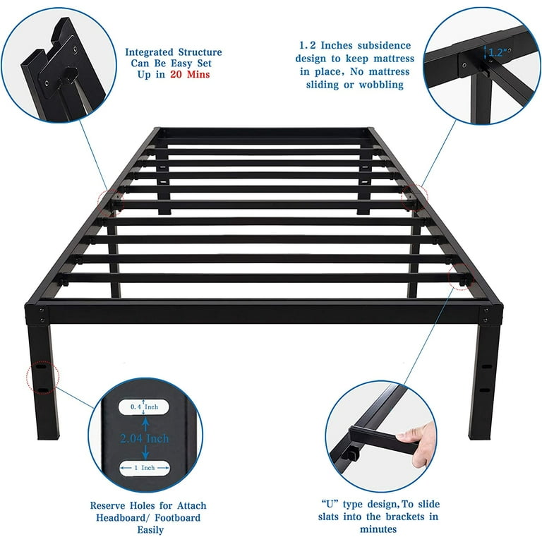 Homdock 14 Inch Metal Platform Bed Frame Sturdy Strong Steel