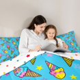 thumbnail image 4 of Manfei Cute Cartoon Ice Cream King Size Comforter Sets,Kawaii Stars Comforters King Size,Blue,Polkadot Reversible,3-Piece,1 Comforter and 2 Pillowcases, 4 of 7