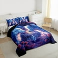 thumbnail image 3 of Manfei Animal White Wolf 3 Pieces Queen Comforter Set for Boys Girls,Rose Bohemian Dreamcatcher Ultra Soft Bedding Sets,Galaxy Universe Bedding Comforter Set,Luxury Bedroom Decor,Reversible, 3 of 8