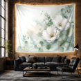 thumbnail image 6 of White Magnolia Watercolor Tapestry Wall Hanging, 6 of 7