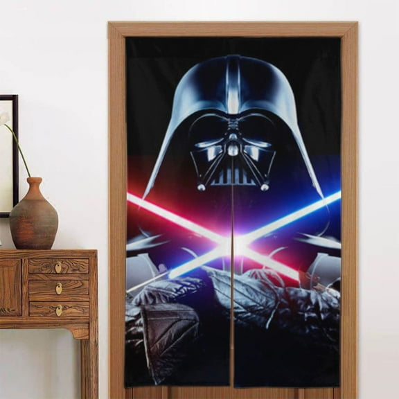 Door Blackout Doorways Curtain Darth Vader Window Curtains Indoor Partition Shading Decor for Bedroom Kitchen 34x56in