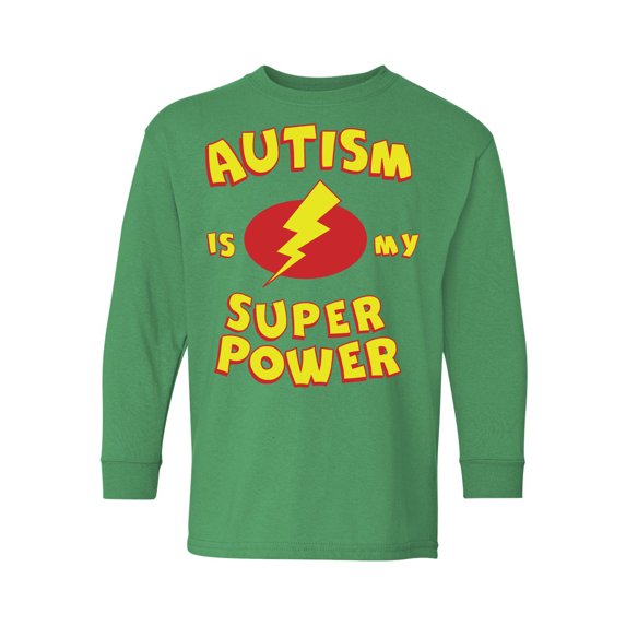 Awkward Styles Kids Autism Shirt Long Sleeve Autism Is My Super Power Tee for Youth Boys Girls