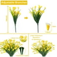 thumbnail image 3 of Morttic 6 Bundles Artificial Calla Lily Fake Flowers, Outdoor UV Resistant Faux Plants for Wedding Office Home Garden Decor(Yellow), 3 of 7