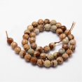 thumbnail image 2 of 5pcs Natural Picture Jasper Beads Strands Faceted Round 8mm Hole: 1mm about 44pcs/strand 14.9 inch~15.1 inch, 2 of 3