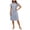 Navy, variant on vigerkar Women's Linen Striped Shirt Dress Short Sleeve Button Down Notched V Neck Summer Beach Tunic Midi Dress (Red, S)