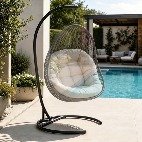 Hammock Stand ONLY, Heavy Duty Hammock Chair Stand, Max 350 lbs Hanging Chair Frame for Indoor Outdoor, Egg Chair Stand ONLY, Black