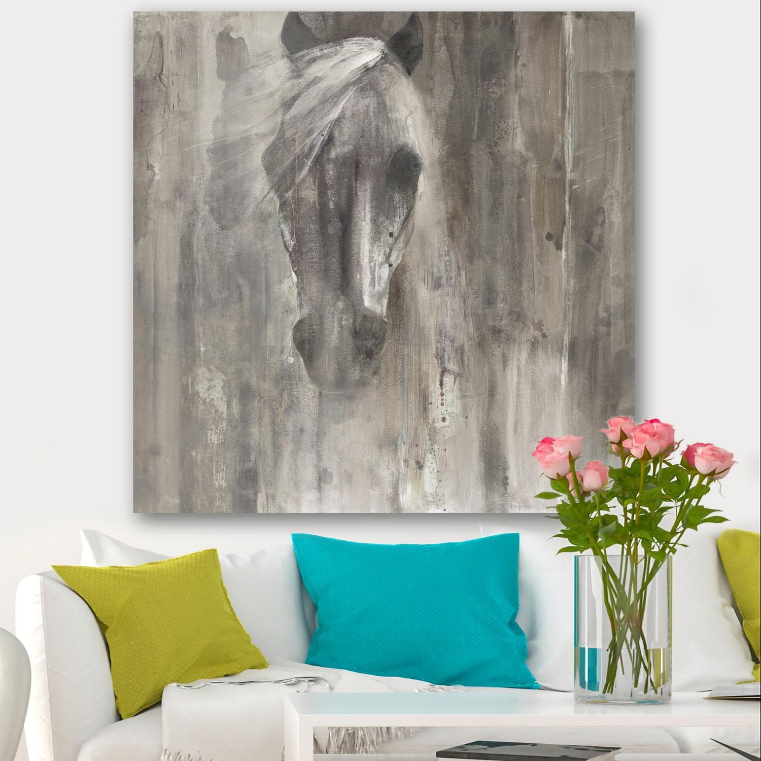Designart Cheval de ferme Art mural sur toile