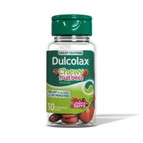 Dulcolax Saline Laxative Chewy Fruit Bites, Fast-Acting Laxative & Gentle Constipation Relief, Cherry Berry Flavor, Magnesium Hydroxide 600 mg, 30 Count