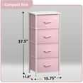 thumbnail image 5 of Sorbus 4-Drawer Nightstand, Bedside Table with Steel Frame, Wood Top, Pink, 5 of 5
