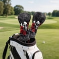 thumbnail image 4 of Uorisanigo Golf Club Headcover, 3pcs Skull Red Rose Golf Club Covers for Woods and Driver Fairway Hybrid, Form Fitting Design, Golfclub Head Covers for Men Women, Fits Most Golfs Clubs, 4 of 7