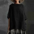 thumbnail image 2 of Yuncity Linen Shirt Women Cotton Solid Color Loose T-Shirt S-2Xl, 2 of 4