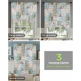 thumbnail image 4 of Vintage Botanical Tie Up Curtains for Window, Blue Green Pink Floral Retro Thermal Insulted Balloon Shade Adjustable Rod Pocket Curtains Valance Panels for Kitchen Bathroom Café 52 x 63, 4 of 7