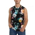 thumbnail image 2 of Goofa Hibiscus Rose Printed Men's Sleeveless T-Shirt - Athletic Gym Workout Tank Top for Men - Moisture-Wicking, UPF 30+ Quick-Dry Muscle Tee-Small, 2 of 8