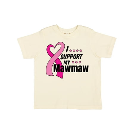 

Inktastic Breast Cancer Awareness I Support My Mawmaw with Pink Ribbon Gift Toddler Boy or Toddler Girl T-Shirt