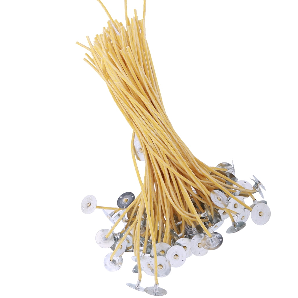 FVDPWYE 150 Pieces 20cm Beeswax Candle Wicks With Sustainers For DIY Candle Making
