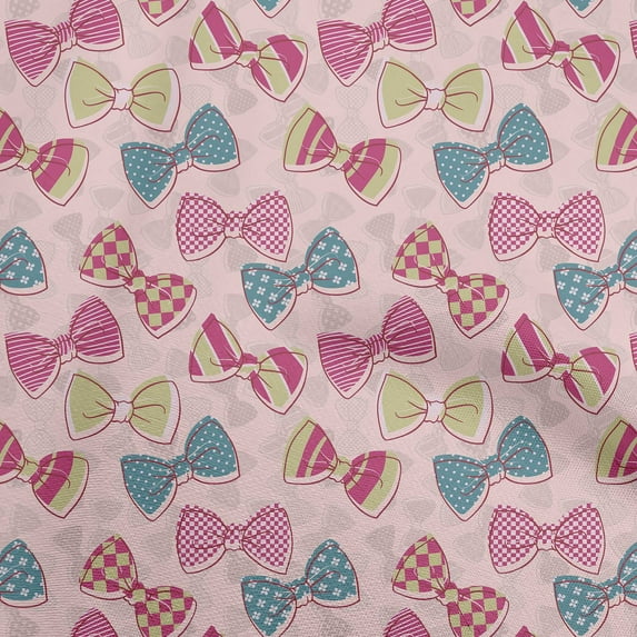 oneOone Velvet Light Pink Fabric Kids Bow Tie Sewing Material Print Fabric By The Yard 58 Inch Wide