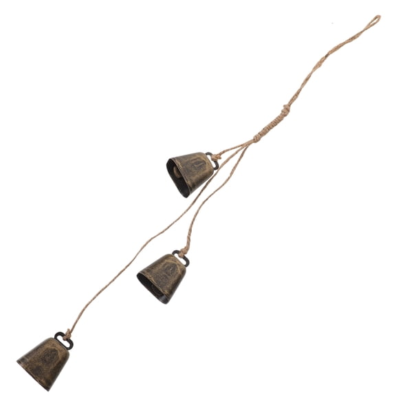 DECOMELODY 1Set Decorative Cow Bells Metal Hanging Bells 5.1x1.6x1.4in Dark Brown Antique Copper Vintage Style Home Decor