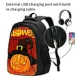 thumbnail image 2 of Balery Halloween Pumpkin Mochila con carga USB para hombre y mujer - Mochila impermeable y antirrobo para laptop con puerto USB para viajes, trabajo, 2 of 7
