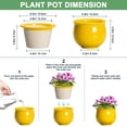 thumbnail image 4 of Ordivic 6 inch Yellow Self Watering Ceramic Plant Pot with Inner Pot,Round African Violet Planter for Mini Orchid, Spider Plant,Kitchen Windowsill,Office Decor, 4 of 7