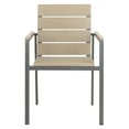thumbnail image 3 of SAFAVIEH Beldan Outdoor Patio Stackable Chair, Taupe/Grey, Set of 2, 3 of 5