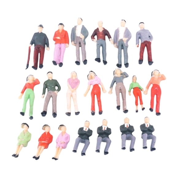 Xuanheng 20Pcs 1/42 Miniature Figures Ornaments Photo Props Miniature Scene Figurines