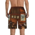 thumbnail image 3 of Naloa Log Cabin Inside Men's Beach Shorts, Surfing shorts, Swim trunks, Quick Dry Swim Trunks for Surfing Beach Fun - 3X-Large, 3 of 9