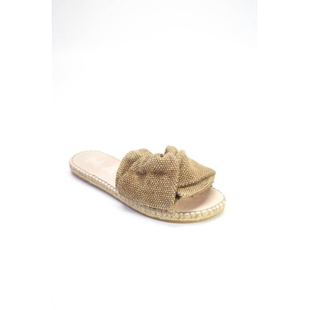 

Pre-owned|Manebi Womens Woven Cloth Slip On Slides Flats Shoes Brown Size 6