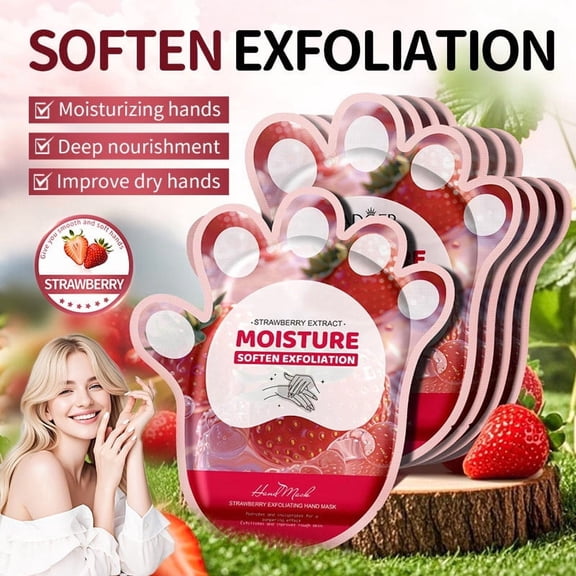 Winter Moisturizing and Exfoliating Hand Mask for Dry Skin, 40ml Hydrating Treatment with Gentle Exfoliation, 1 Count