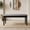 Black, variant on Home Design Easton Dining Bench, Rectangular, Comfortable Padded Seat, Gray Linen Fabric, Black