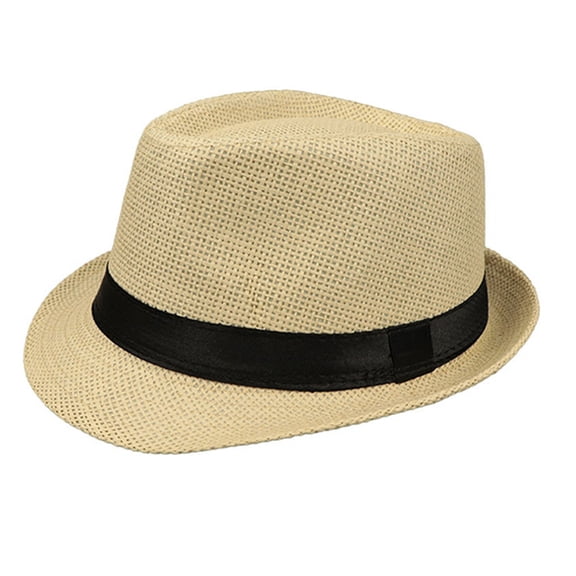 JZROCKER Hand Weaving Hat for Male Camping Casual Gathering Outdoor Sunproof Derby Hat Spring Hat for Gentlemen