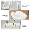 thumbnail image 5 of Living Room Chair Set of 2, Upholstered Dining Chair with Back and Metal Legs, Modern Accent Chair for Bedroom Dining Rom Dorm, White, 5 of 7