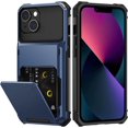 thumbnail image 1 of KOMI for iPhone 13 Case with Card Holder[Store 5 Cards] Dual Layer Heavy Duty Shockproof iPhone 13 Wallet Case with Hidden Card Slot Large Storage Case for iPhone 13 (Blue), 1 of 5