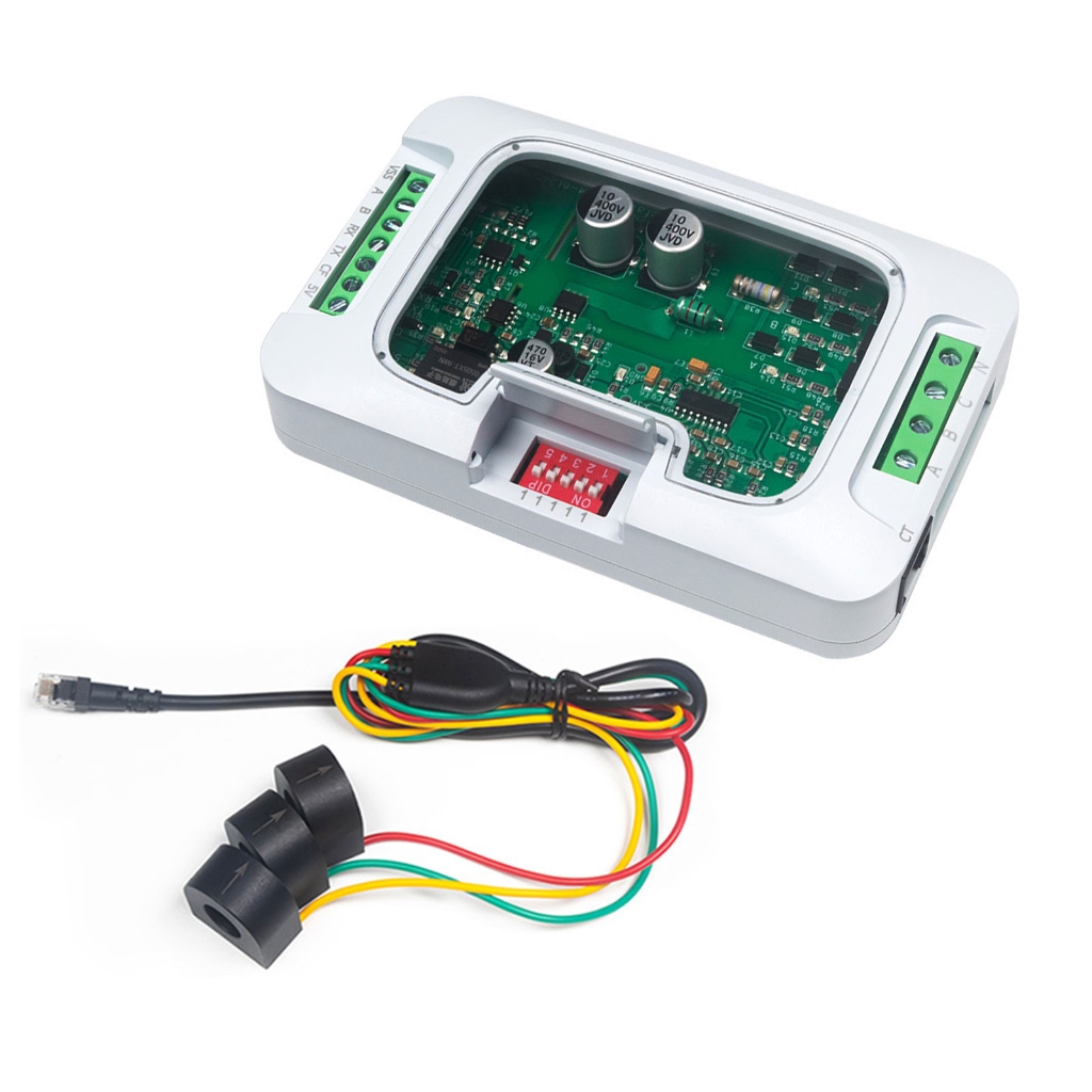 Three Phase Energy Meter Module DIN Rail 100A 220/380V RS485 Modbus Power Monitor for KWh Frequency Energy Meter