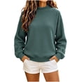 thumbnail image 4 of Floleo Women's Waffle Knit Crewneck Sweatshirt Long Sleeve Raglan Sleeve Pullover Relaxed Fit Solid Color Casual Top for Fall Winter Daily Wear, 4 of 8