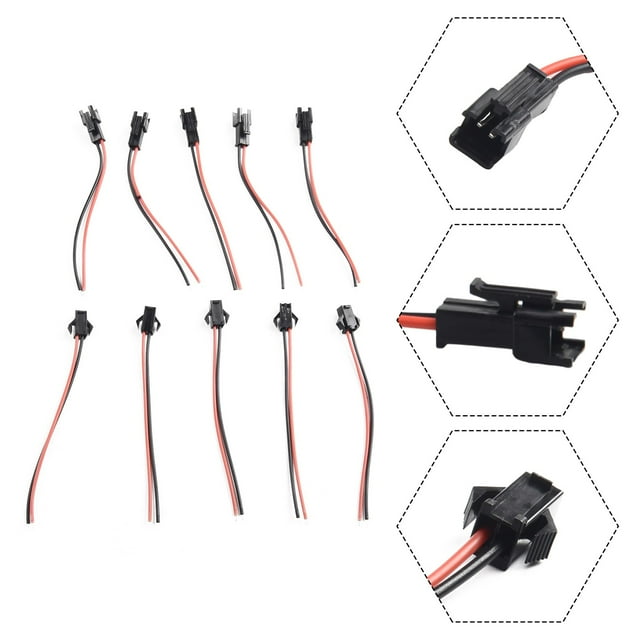 MYG 2.54mm SM 2-Pin 2P Connector plug Male / Female Head Wires Cables