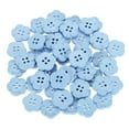 thumbnail image 1 of Uxcell 50 piezas de botones de flores de resina de 3/4" botones decorativos de costura, botones en forma de flor para manualidades, color azul, 1 of 6